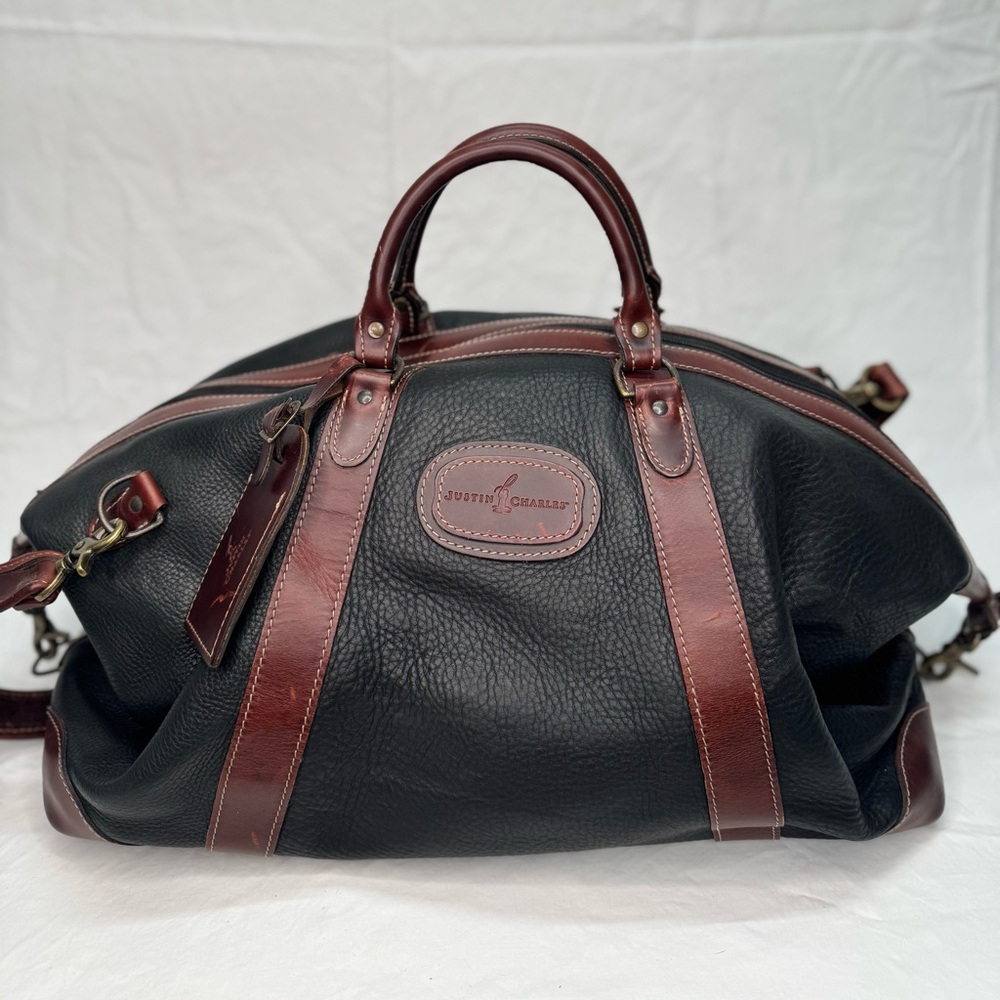 Travel leather tote